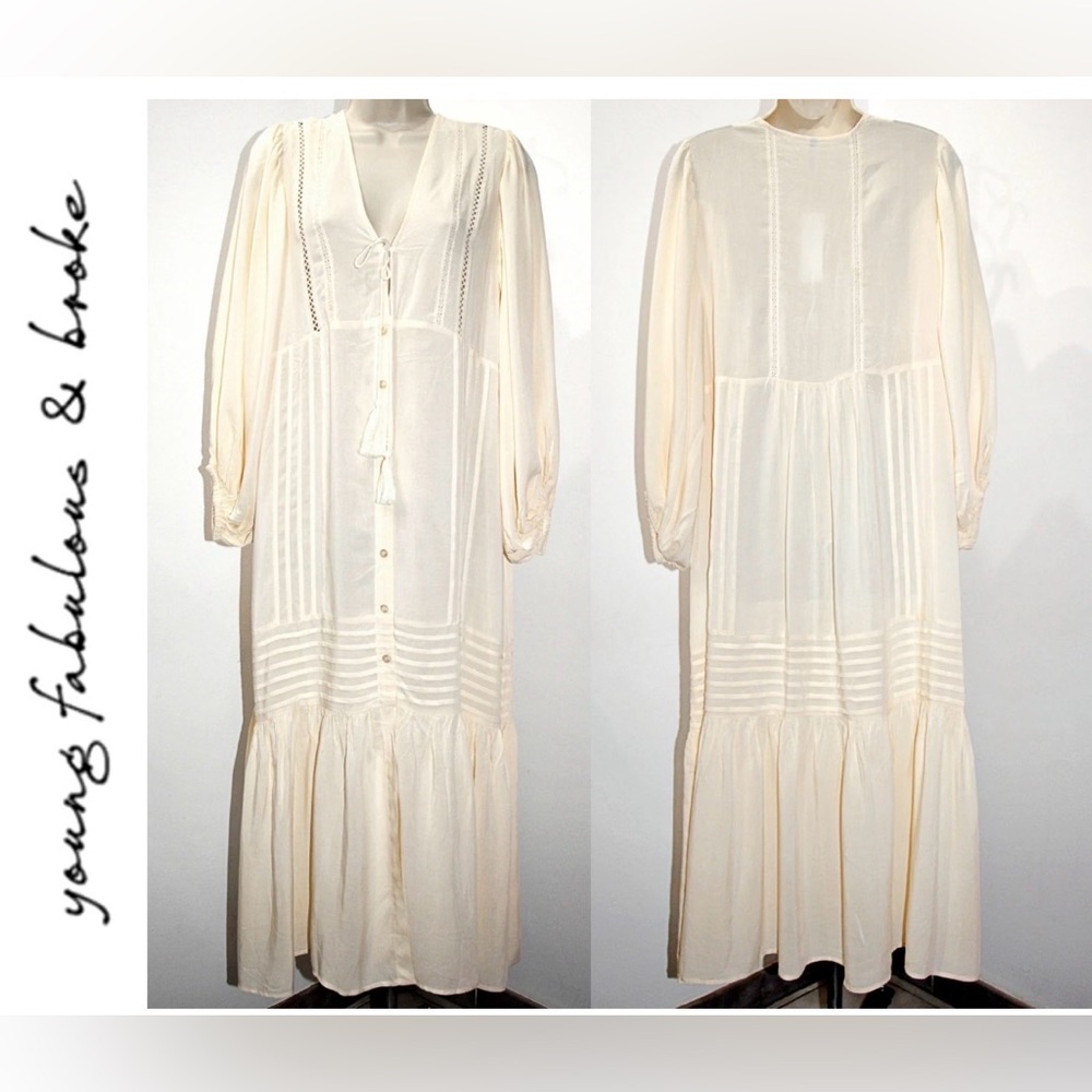 Young Fabulous & Broke Ivory Long Sleeve Dress